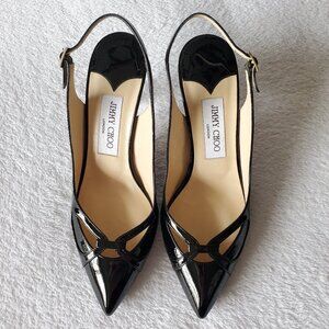 Jimmy Choo Black Patent Slingbacks